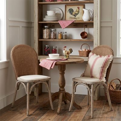 Classic Farmhouse Wicker Back Chair Set of 2