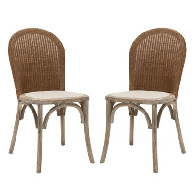 Classic Farmhouse Wicker Back Chair Set of 2