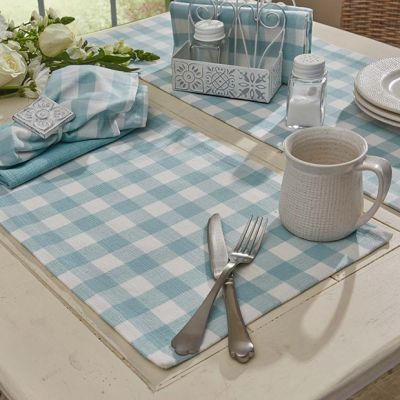 Classic Gingham Aqua Check Placemat