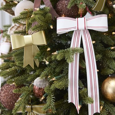 Classic Metal Bow Christmas Ornament 6 Inch