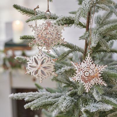 Classic Ornate Snowflake Ornament Set of 3