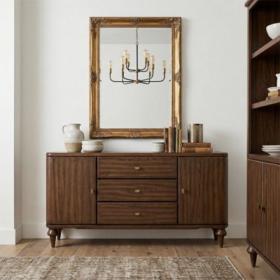 Classic Turned Leg 3 Drawer Buffet | SHIPS FREE