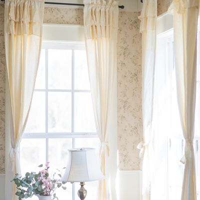 Classically Simple Ruffled Curtain Panel Set