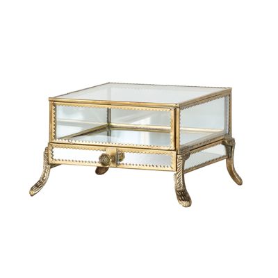 Claw Foot Tabletop Glass Display Case with Drawer