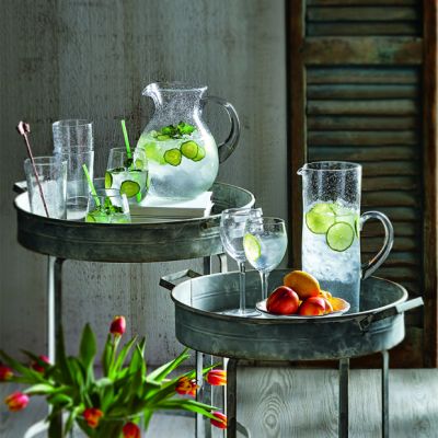 Clear Bubble Glass Pitcher