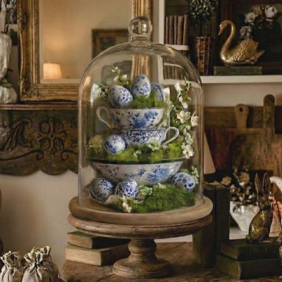 Clear Glass Dome Display With Wooden Base