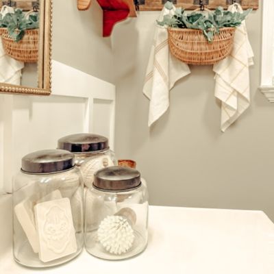 Clear Glass Lidded Jar Set of 3