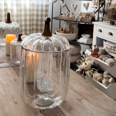 Clear Glass Pumpkin Jar With Lid