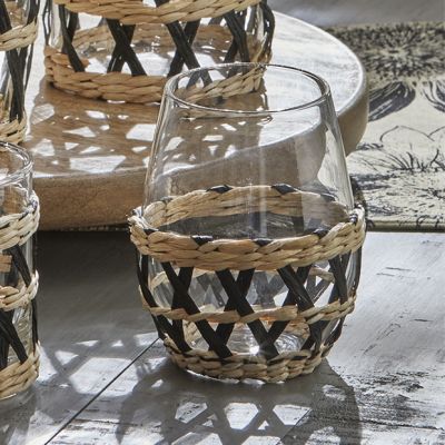 Clear Stemless Wine Glass with Sleeve