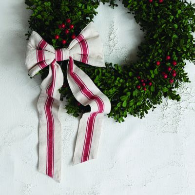 Clip on Striped Decorative Cotton Bow