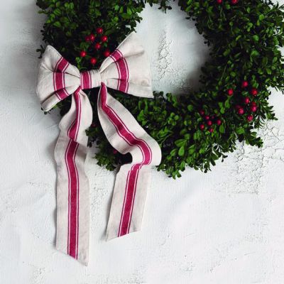 Clip on Striped Decorative Cotton Bow