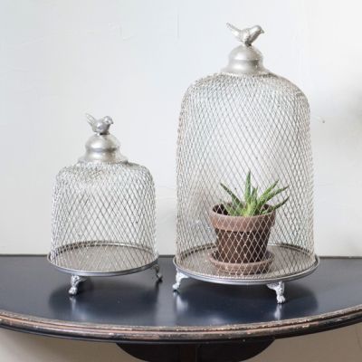 Cloche Style Wire Mesh Candle Lanterns