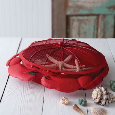 Coastal Crab Metal Sifter Tray
