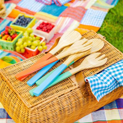 Colored Handle Salad Server Set of 6