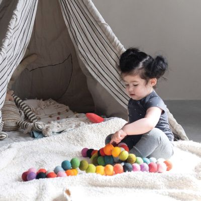 Colorful and Cheerful Wool Felt Ball Garland