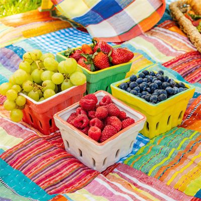 Colorful Ceramic Berry Box Set of 4