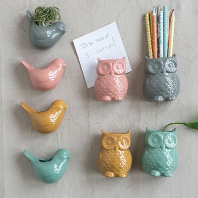 Colorful Magnetic Bird Vase Set of 4