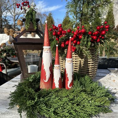 Cone Style Santa Decor Set of 3