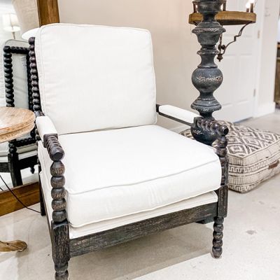 Contemporary Farmhouse Cushioned Accent Chair