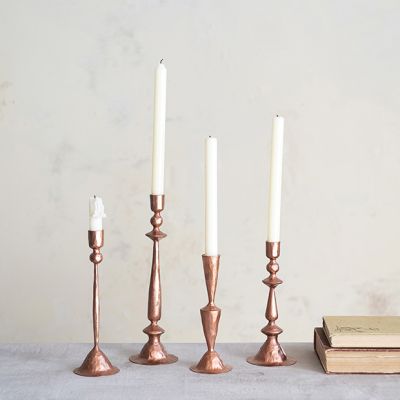 Copper Finish Cast Iron Taper Holder