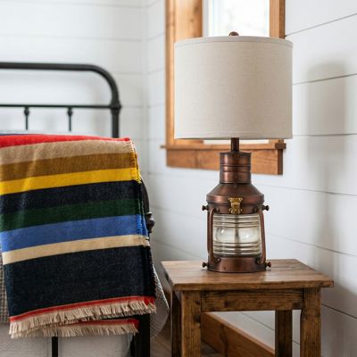 Copper Finish Vintage Inspired Lantern Table Lamp