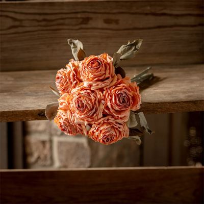Coral French Rose Bouquet Set of 2