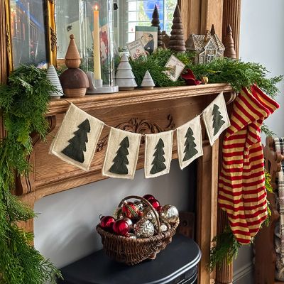 Corduroy Pine Tree Banner Garland