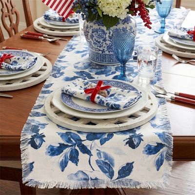 Cottage Bloom Blue Floral Table Runner