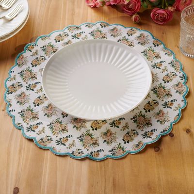 Cottage Cabbage Rose Round Placemat