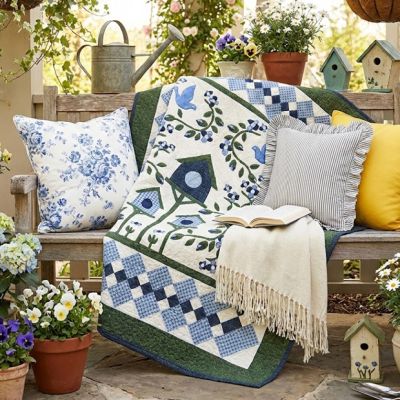 Cottage Classics Birdhouse Throw Blanket