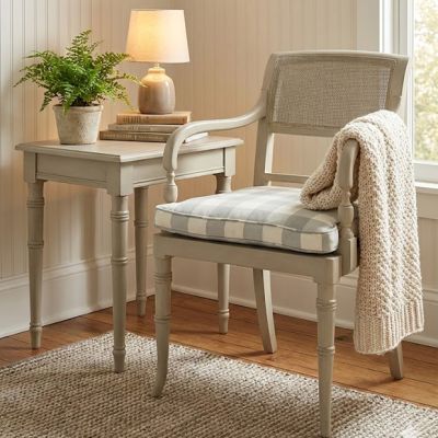 Cottage Farmhouse Cushioned Arm Chair