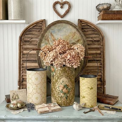 Cottage Garden Metal Bucket Set of 3