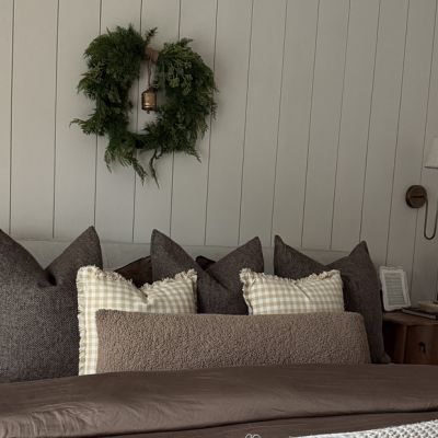 Cottage Gingham Throw Pillow With Fringe