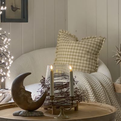 Cottage Gingham Throw Pillow With Fringe