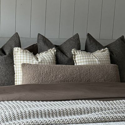 Cottage Gingham Throw Pillow With Fringe