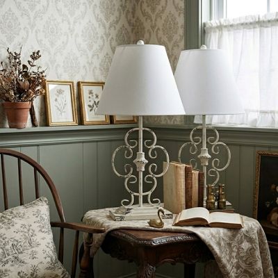 Cottage Manor Scroll Table Lamp Set of 2