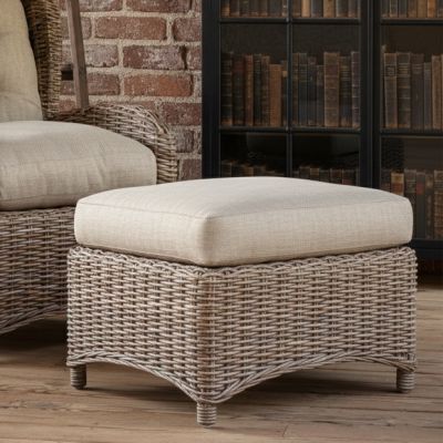 Cottage Rattan Cushioned Foot Stool