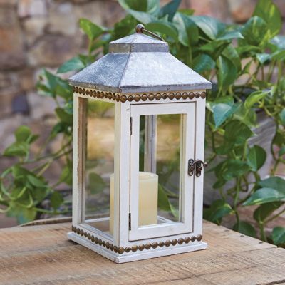 Cottage Wood and Metal Candle Lantern