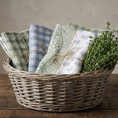 Country Cottage 4 Piece Dish Towel and Cloth Set