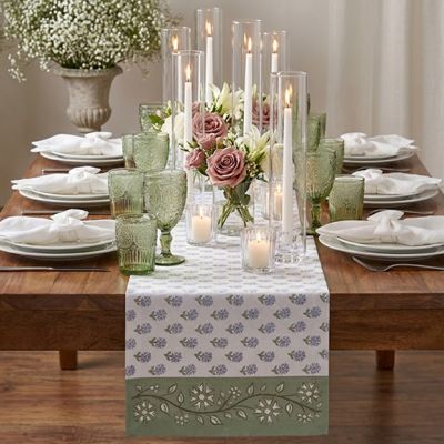 Country Cottage Floral Print Table Runner