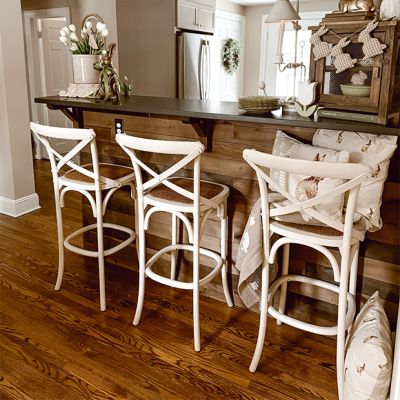 Country Cottage Rattan Seat Bar Stool