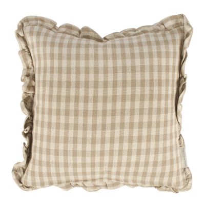 Country Cottage Tan Gingham Accent Pillow
