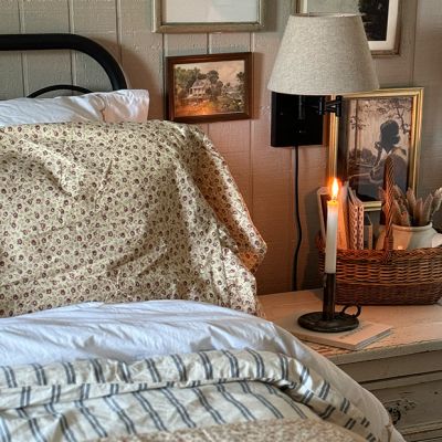 Country Floral Ruffled Pillow Case Set of 2