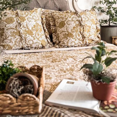 Country Gold Floral Euro Sham