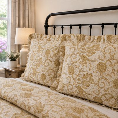 Country Gold Floral Euro Sham