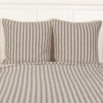 Countryside Cottage Denim Blue Stripe Euro Sham Set of 2