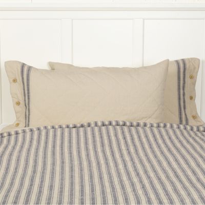 Countryside Cottage Denim Blue Stripe King Sham Set of 2