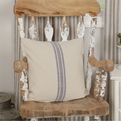Countryside Cottage Denim Blue Stripe Pillow Cover 20x20