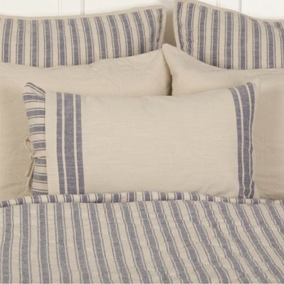 Countryside Cottage Denim Blue Stripe Pillow Cover 25x15
