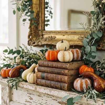 Countryside Harvest Pumpkin and Gourd Bundle Set of 2